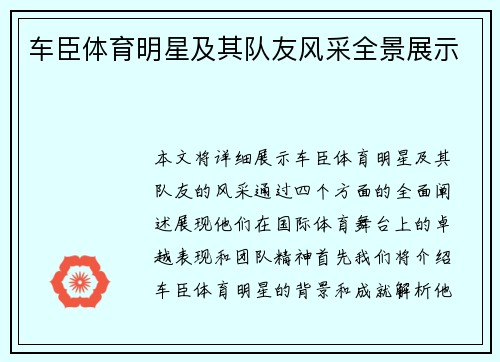 车臣体育明星及其队友风采全景展示